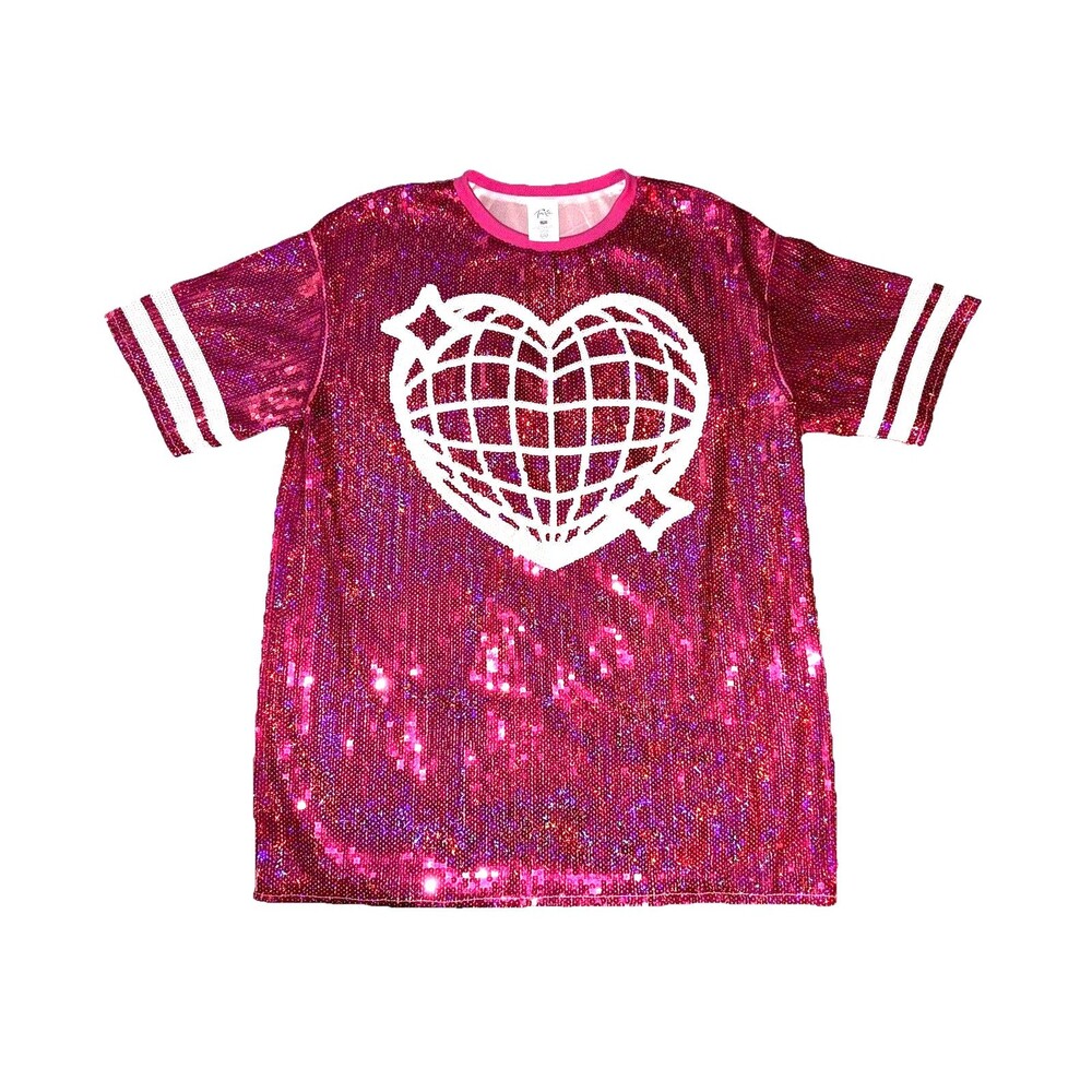 Trixie Mattel Official Merch Solid Pink Disco Sequin T-Shirt Dress S/M Drag Race